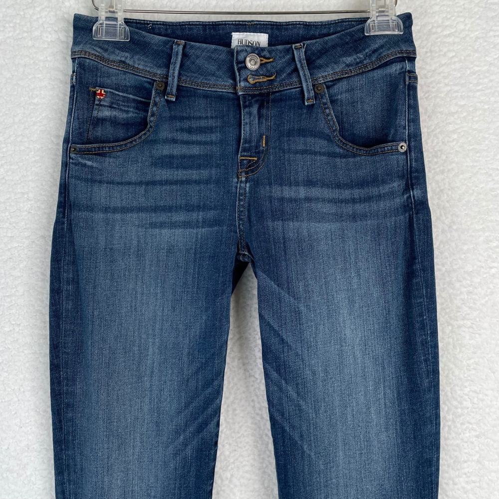 Hudson Beth Baby Bootcut Jeans Womens 28 Blue Medium Wash Flap Pocket Stretch